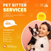 Pet Sitter Services Flyer Message Instagram template