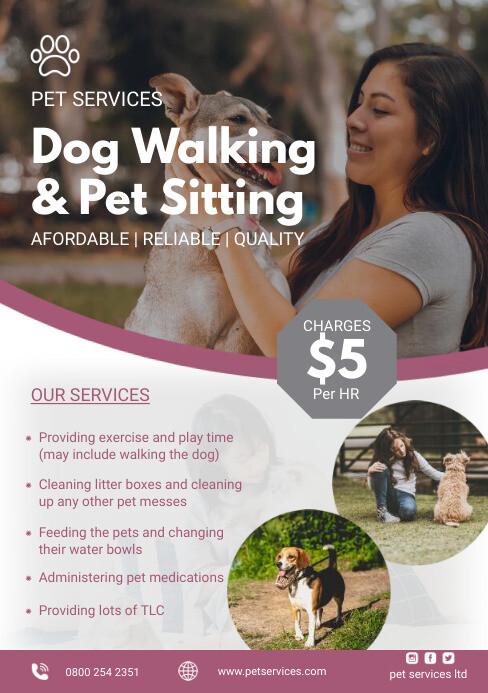 Pet Sitting Flyer Template PosterMyWall