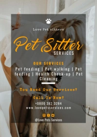 Pet sitting flyer A6 template