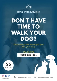 Pet sitting flyer A2 template