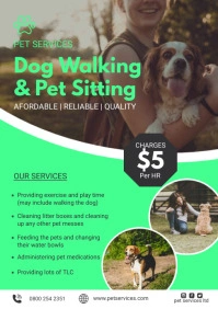 Pet sitting flyer A5 template