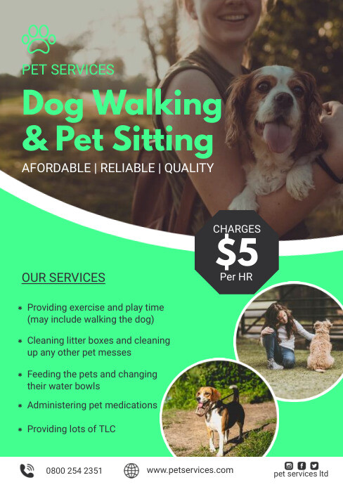 Pet Sitting Flyer Template PosterMyWall