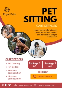 Pet sitting flyer A5 template