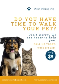 Pet sitting flyer A4 template