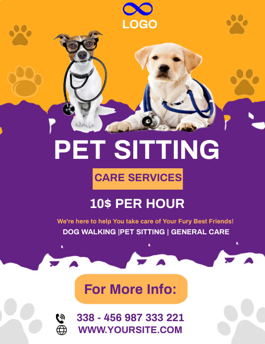 Pet sitting service Template PosterMyWall