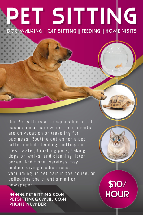 Мой питомец шаблон. Pet sitting. Flier of Baby Sitter. Pet Sitter Pat Review.