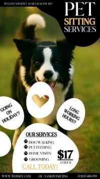 Pet sitting services ad design template เรื่องราวบน Instagram