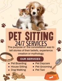 Pet Sitting Services Løbeseddel (US Letter) template