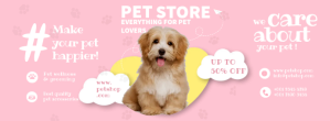 Roze Pet Store Promotion Facebook Cover Photo Template
