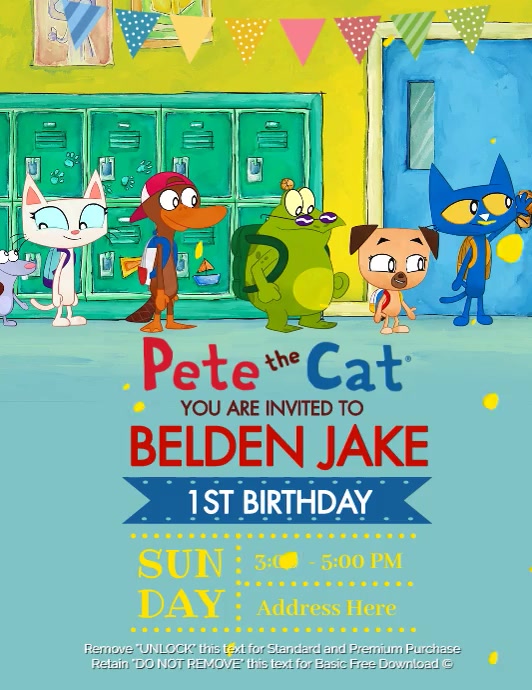 Pete The Cat Templat PosterMyWall