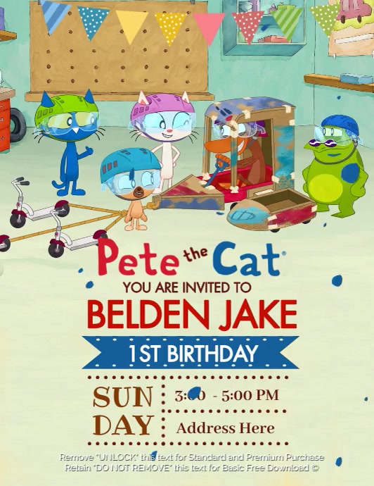 Pete The Cat Template PosterMyWall