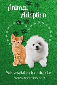 Pets adoption ad โปสเตอร์ template