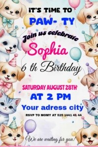 pets birthday Poster template