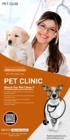 Pets clinic banner advertising posters Cartel enrollable de 3 × 6 pulg. template