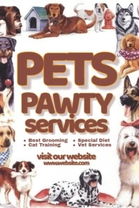 Pets Pawty Services Plakat template
