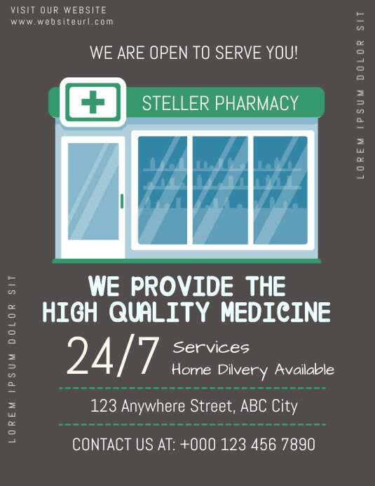 pharmacy , pharmacutical, medicine shop Flyer (US Letter) template