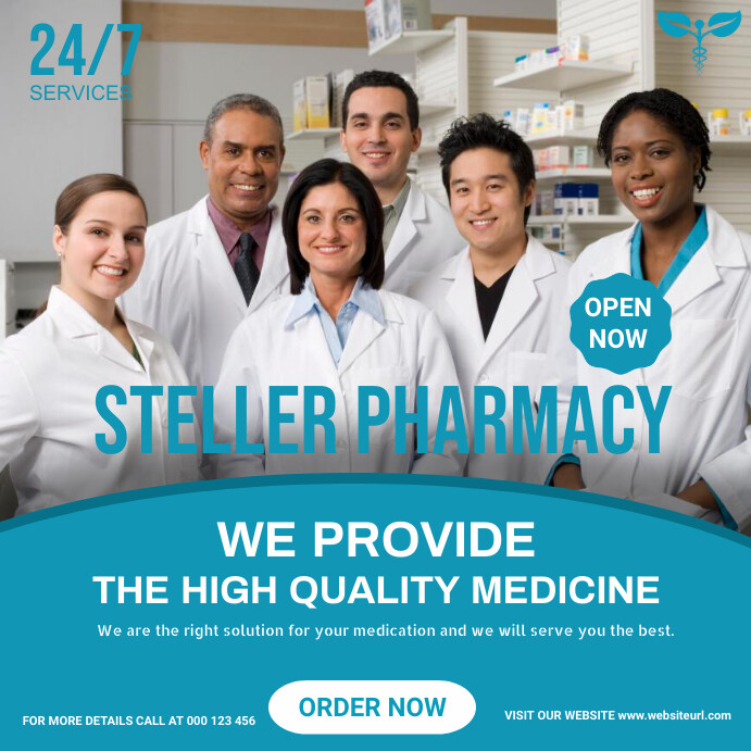 pharmacy , pharmacutical, medicine shop Instagram Post template