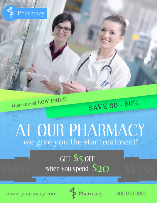 Plantilla De Farmacia Anuncio Folleto Publicitario Postermywall