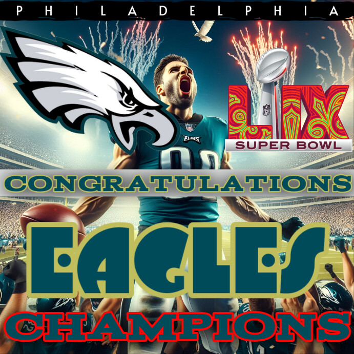 Philadelphia eagles super bowl champions 2025 Pos Instagram template