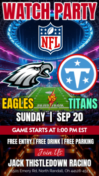 Schwarz NFL Watch Party Instagram na Kuwento Template