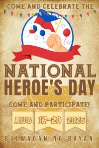 Philippines’ Day of Honor for the Nation’s Heroes Poster template