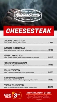 Philly Cheesesteak Digital Display Menu template