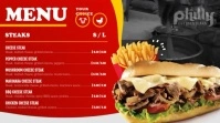 Philly Cheesesteak Landscape Menu Pantalla Digital (16:9) template