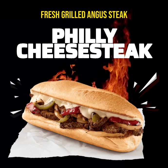 Philly Cheesesteak Social Media Ad Publicação no Instagram template