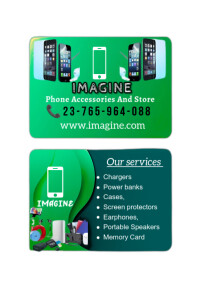 Phone accessories 2side business card design template A4
