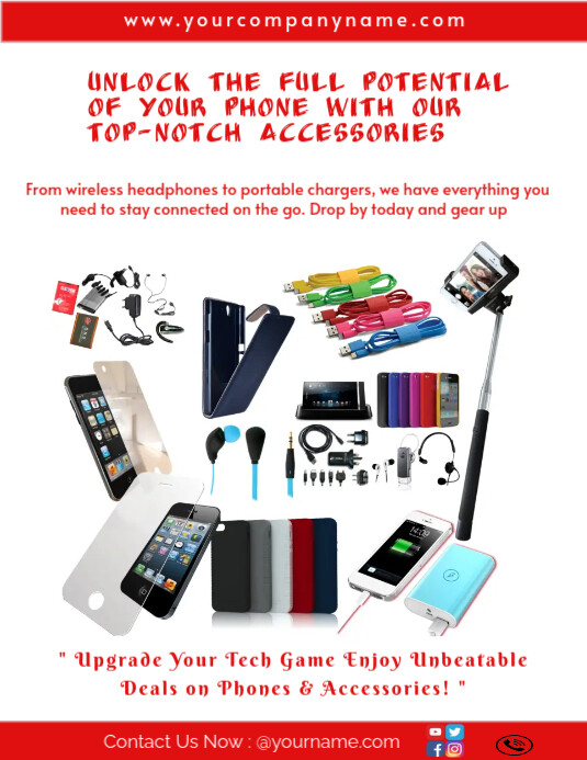 Phone Accessories Advert flyer Folheto (US Letter) template