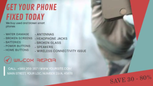 Blue Mobile Repair Services Facebook-covervideo Template