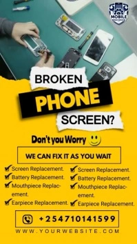 phone and laptop repair banner flyer template Instagram Reel