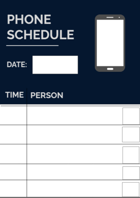 Phone Check list A6 template