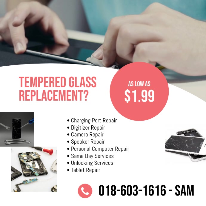 Illustration of Smartphone Repair Social Media