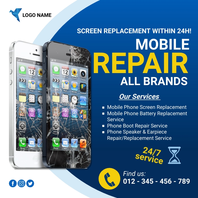 Phone repair services template Post Instagram