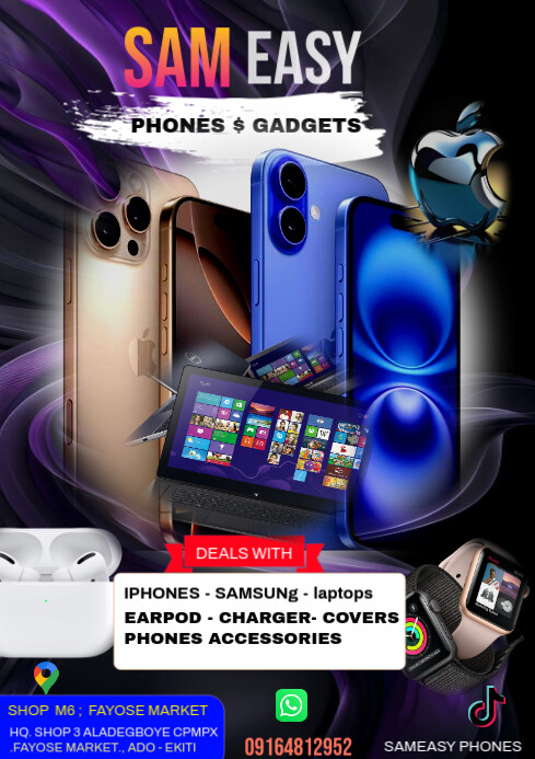 Device Store Flyer PHONES AND GADGETS FLYER Template | PosterMyWall