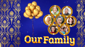 Blue Family Celebration Digitalt display Template