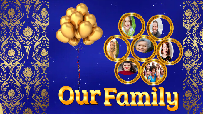 photo collage, photo frame, family tree Ekran reklamowy (16:9) template