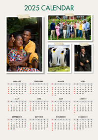 Photo collage Wall Calendar A3 template