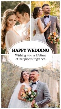 Photo Collage Wedding Wish Instagram Story template