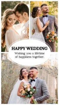 Photo Collage Wedding Wish Instagram Story template