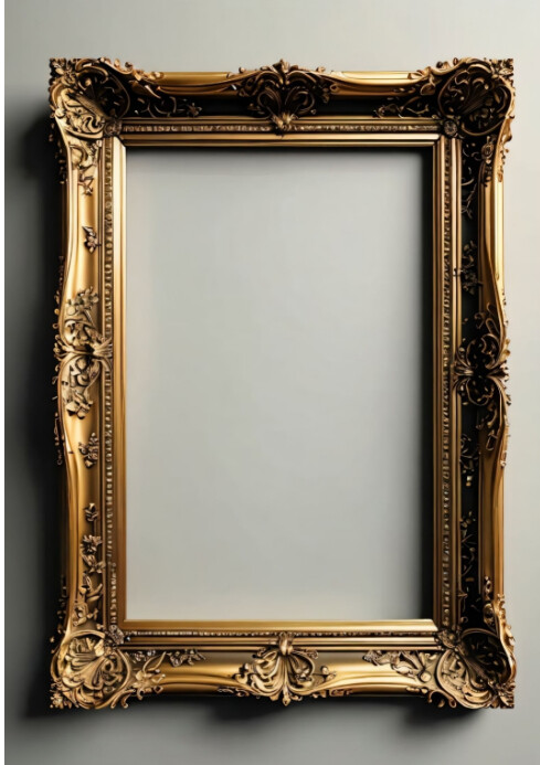 Copy of Photo frame golden portrait design. | PosterMyWall