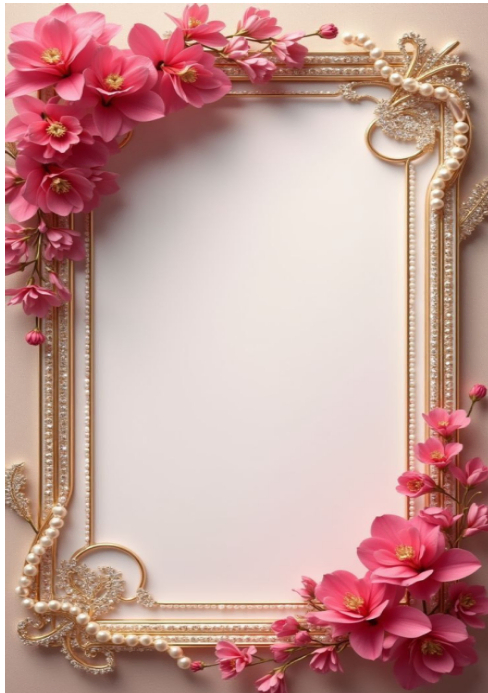 Szablon Biały Floral Frame A5 | PosterMyWall