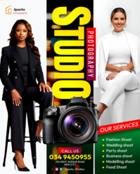 Photo studio photography portrait imaging visual lab camera room advertisement flyer poster template
