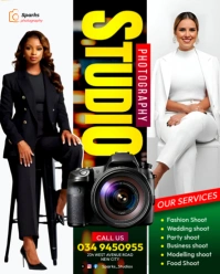 Photo studio photography portrait imaging visual lab camera room advertisement flyer poster template