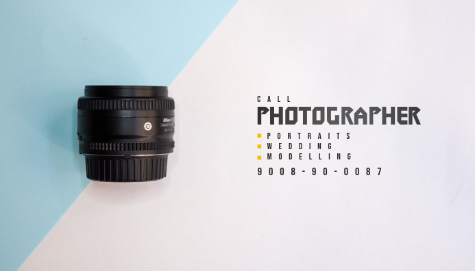 Photographer Business Card Визитная карточка template