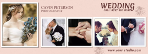 Hvid Wedding Photography Facebook Omslag Foto Template