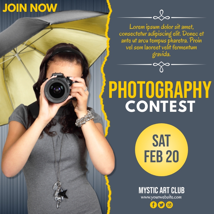 Photography, Contest Wpis na Instagrama template