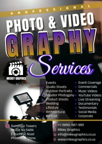 Photography & Videography business poster ad A5 template