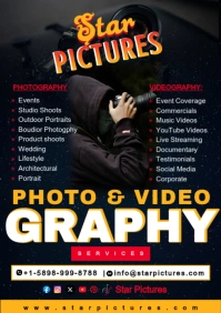 Photography & Videography business poster ad A5 template